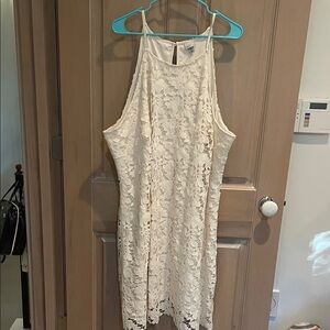 a new day Cream Lace Backless Dress